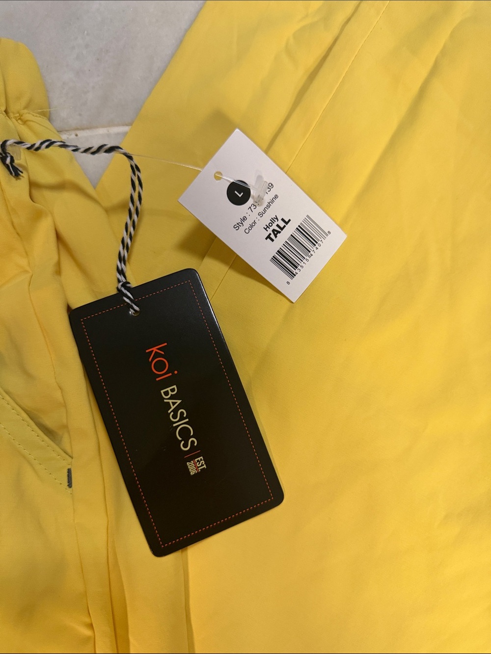 Koi basics Yellow scrub pants (TALL) - Picture 2 of 2